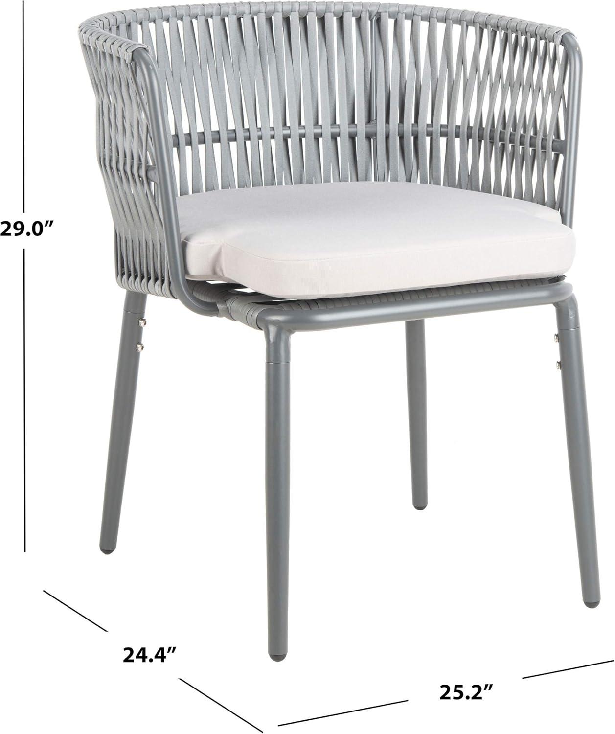 image:imageSAFAVIEH Outdoor Collection Kiyan Grey Rope Chair Set of 2