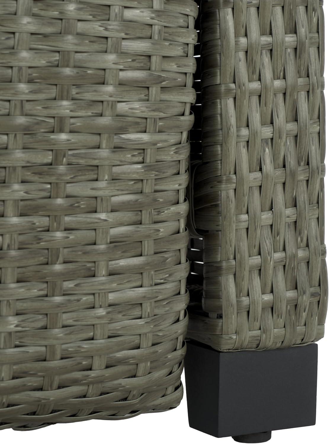 image:imageSAFAVIEH Outdoor Collection Landon NaturalWhite Patio Recliner Chair with CushionGrey BrownLight Grey