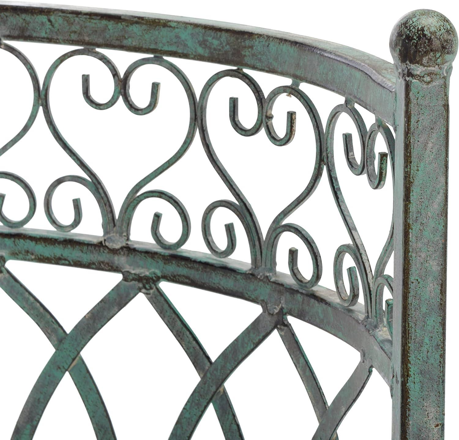 image:imageSAFAVIEH Outdoor Collection Lara Victorian Rustic Brown Iron Kissing BenchAntique Dark Green