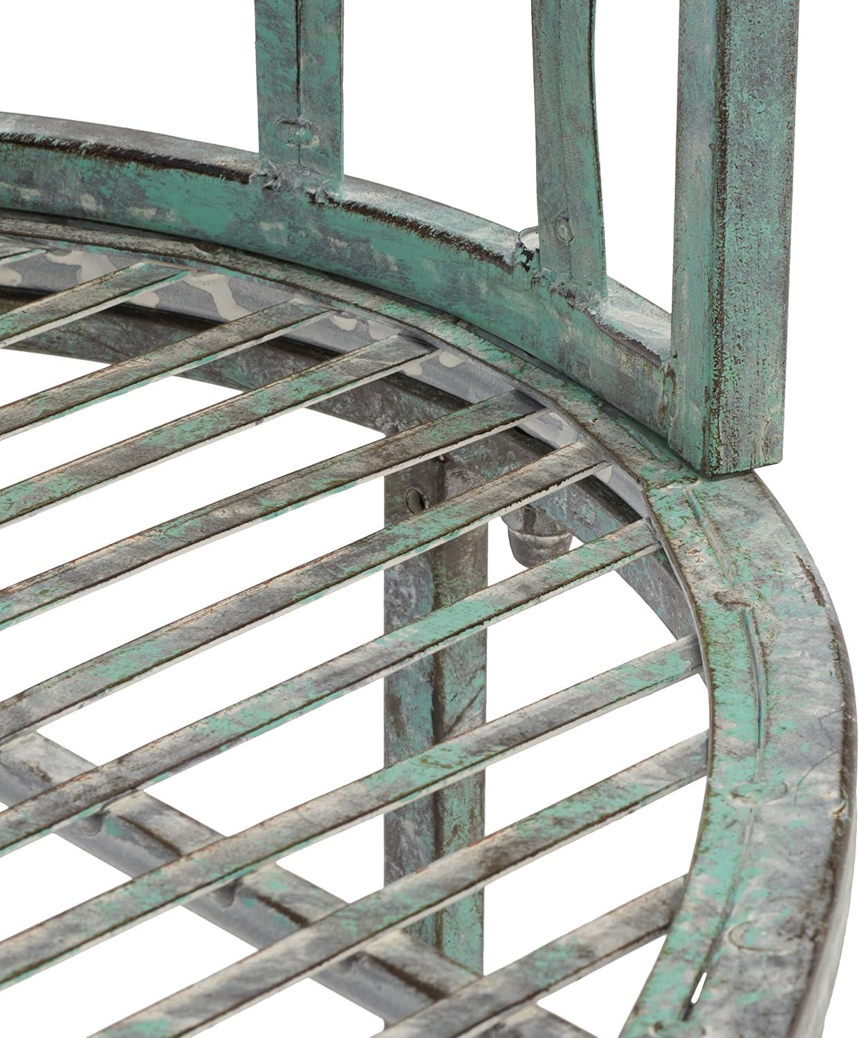 image:imageSAFAVIEH Outdoor Collection Lara Victorian Rustic Brown Iron Kissing BenchAntique Dark Green