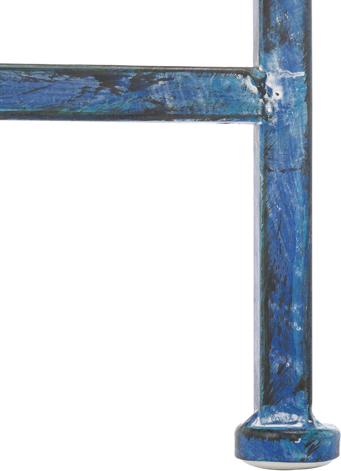 image:imageSAFAVIEH Outdoor Collection Lara Victorian Rustic Brown Iron Kissing BenchMossy Blue