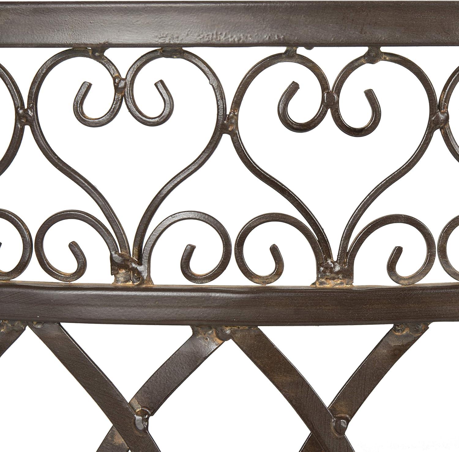 image:imageSAFAVIEH Outdoor Collection Lara Victorian Rustic Brown Iron Kissing BenchRustic Brown