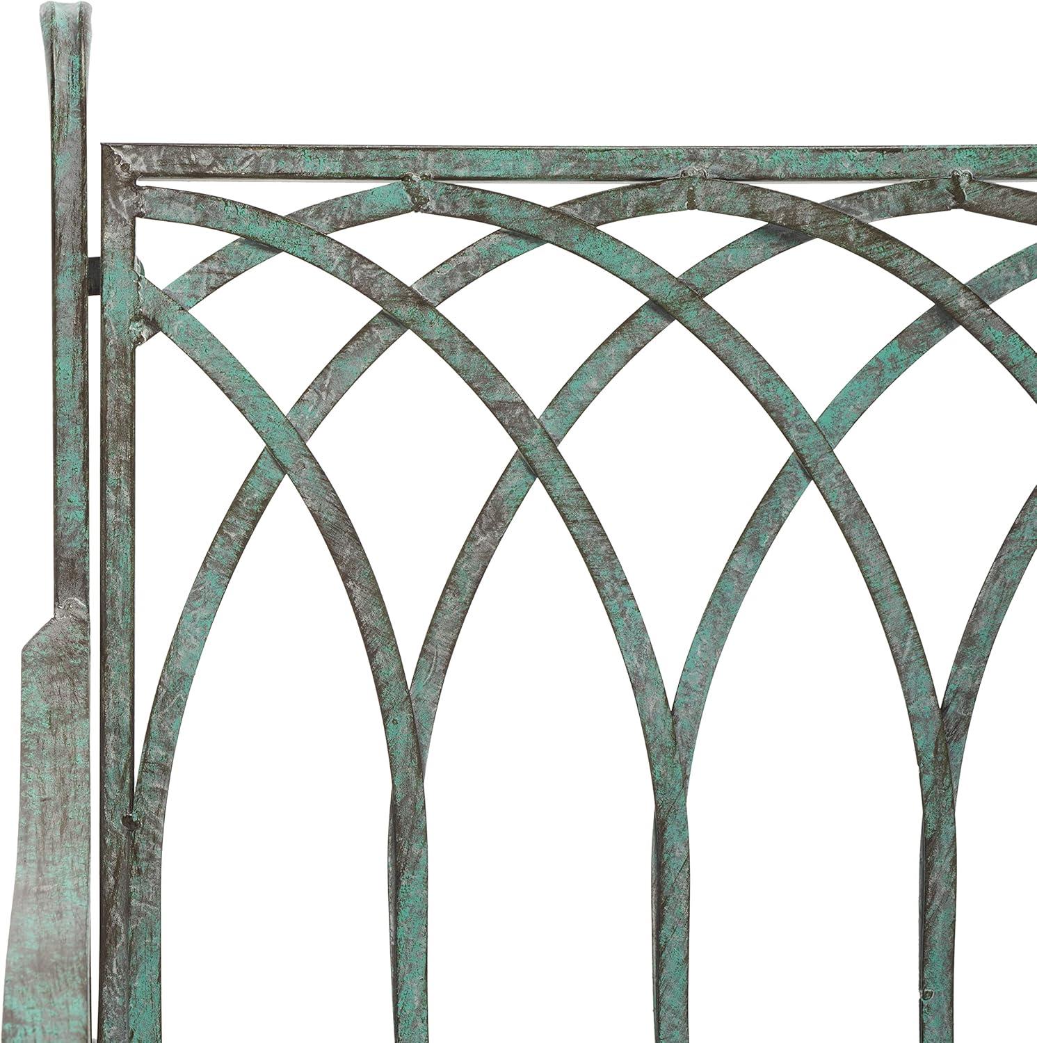 image:imageSAFAVIEH Outdoor Collection Medrano Victorian Rustic Brown Wrought Iron Rocking ChairAntique Dark Green