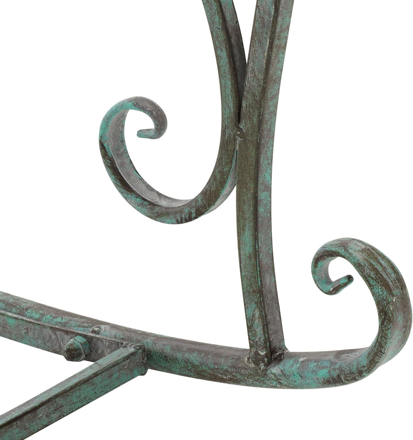 image:imageSAFAVIEH Outdoor Collection Medrano Victorian Rustic Brown Wrought Iron Rocking ChairAntique Dark Green
