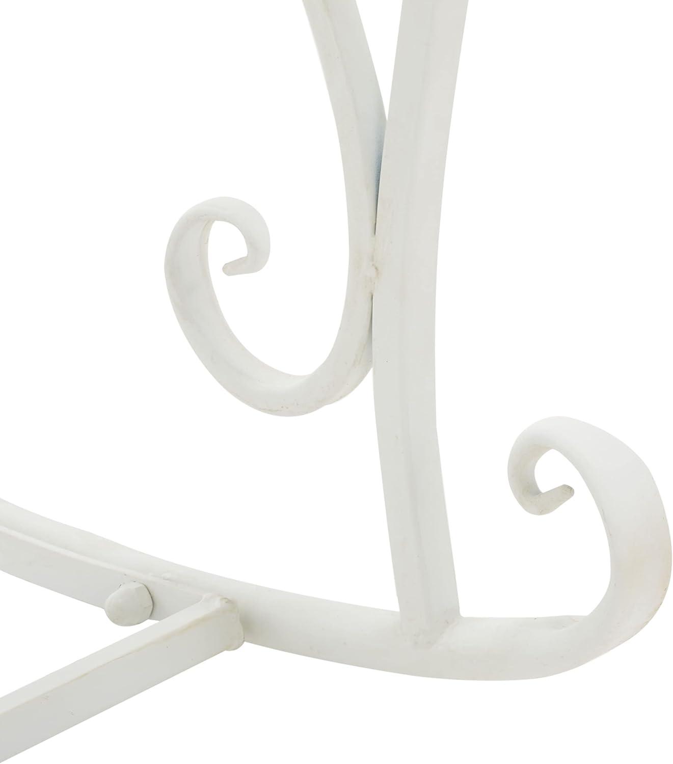 image:imageSAFAVIEH Outdoor Collection Medrano Victorian Rustic Brown Wrought Iron Rocking ChairAntique White