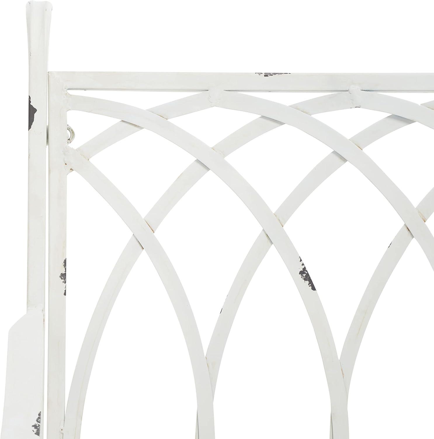 image:imageSAFAVIEH Outdoor Collection Medrano Victorian Rustic Brown Wrought Iron Rocking ChairAntique White