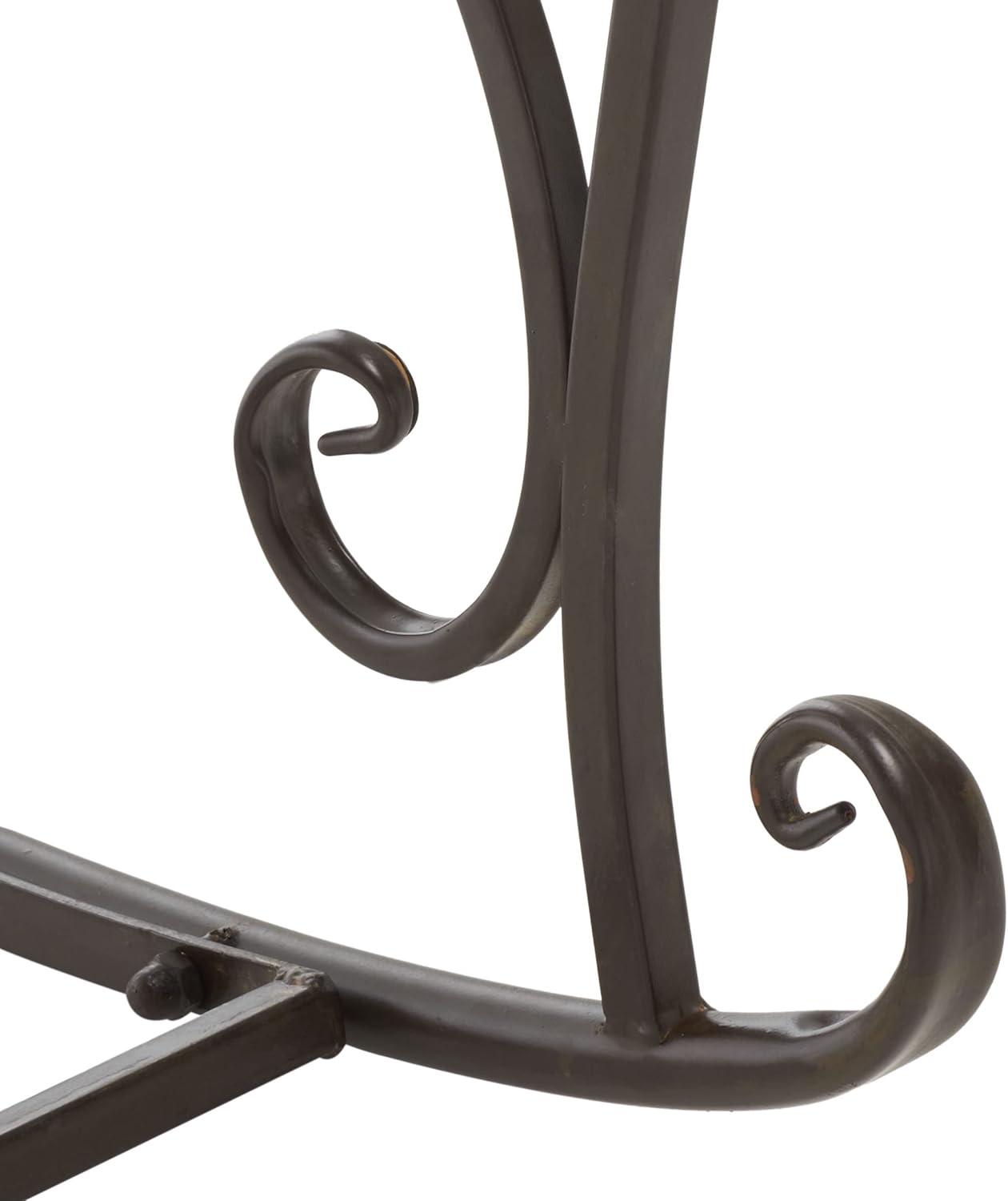 image:imageSAFAVIEH Outdoor Collection Medrano Victorian Rustic Brown Wrought Iron Rocking ChairRustic Brown