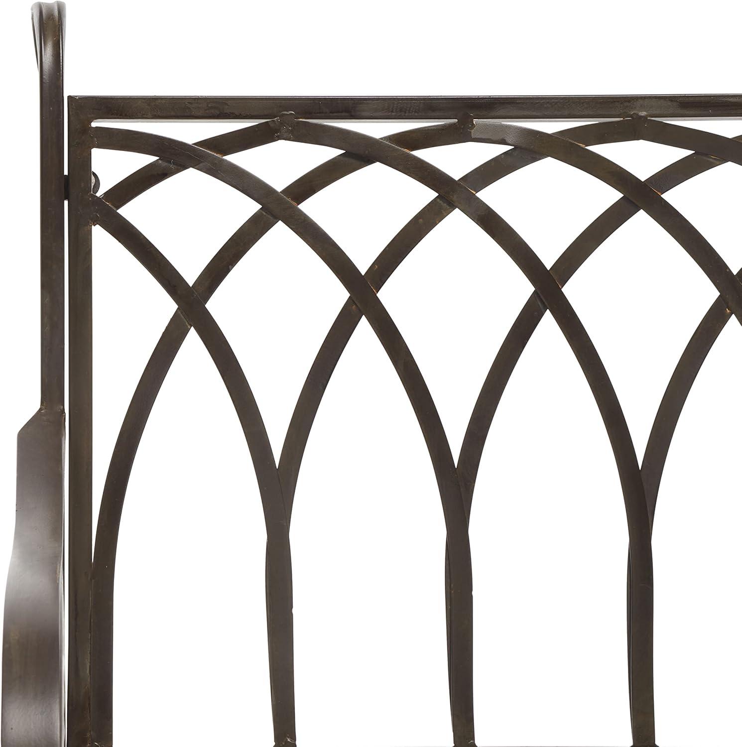image:imageSAFAVIEH Outdoor Collection Medrano Victorian Rustic Brown Wrought Iron Rocking ChairRustic Brown