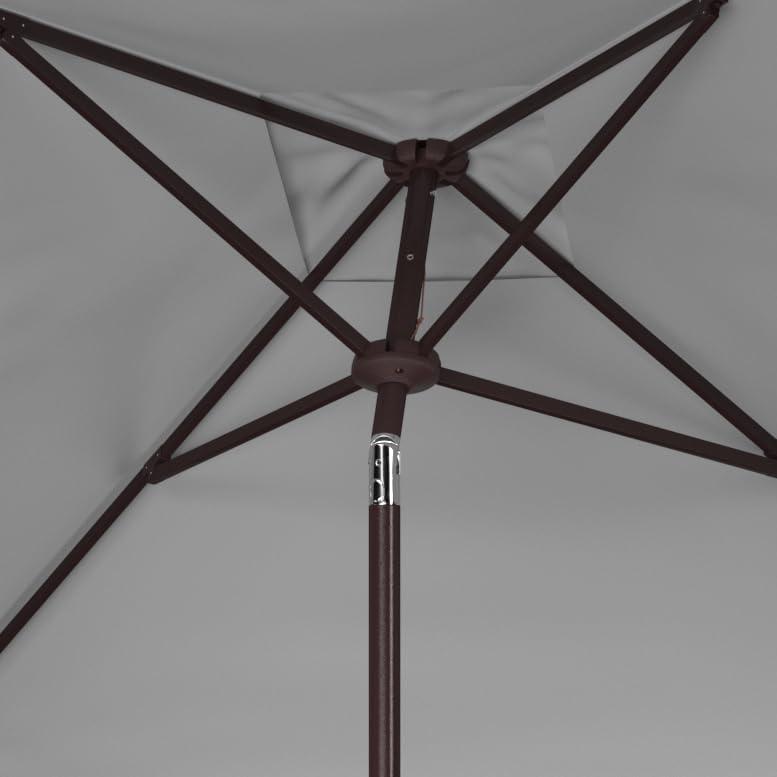 image:imageSAFAVIEH Outdoor Collection Milan Yellow Fringe Square Crank Auto Tilt Umbrella for Backyard Patio Deck PoolsideIvory