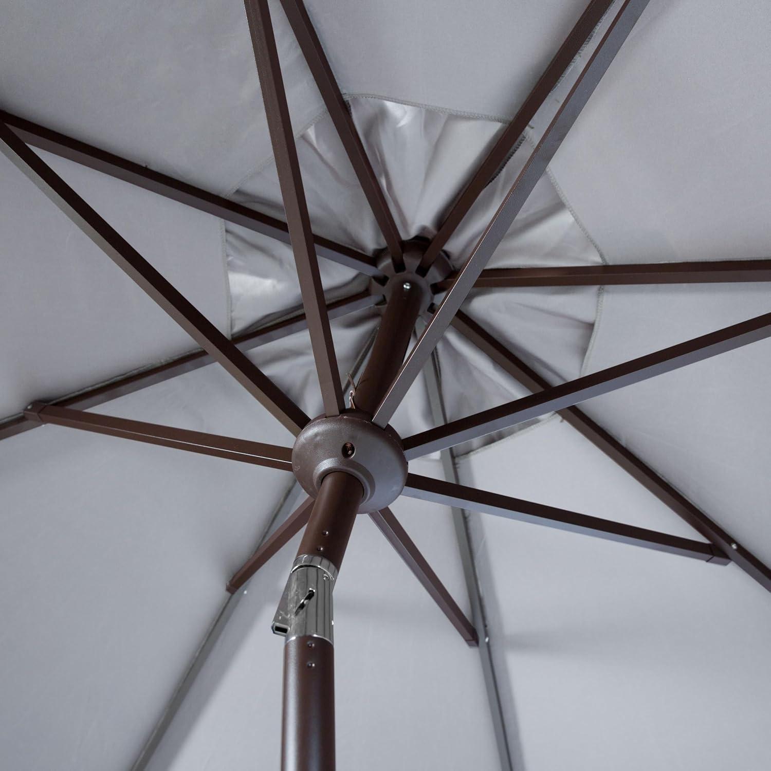 image:imageSAFAVIEH Outdoor Collection Ortega Auto Tilt Crank UmbrellaGray