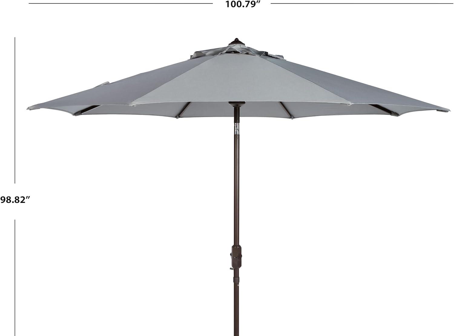 image:imageSAFAVIEH Outdoor Collection Ortega Auto Tilt Crank UmbrellaGray