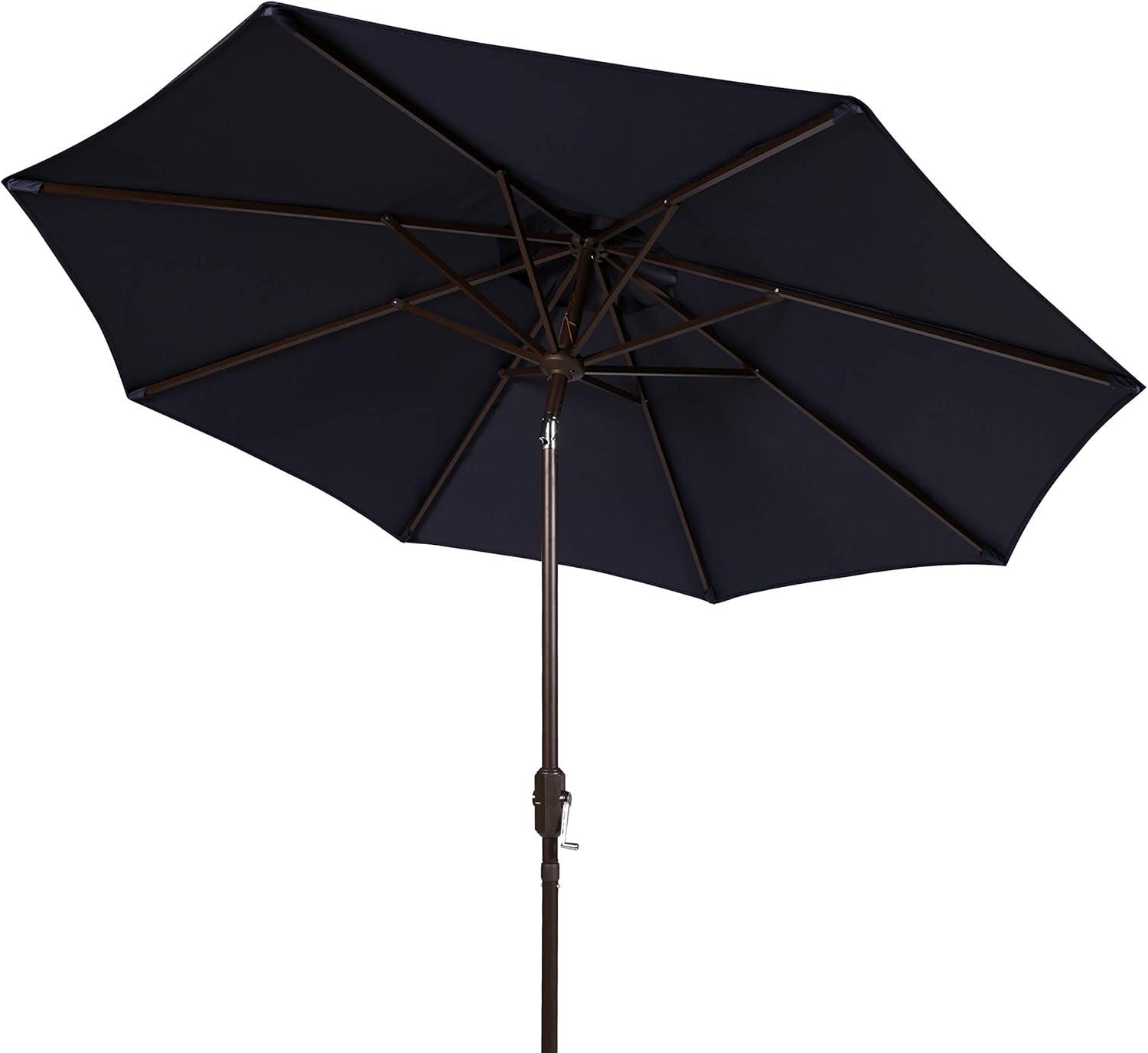 image:imageSAFAVIEH Outdoor Collection Ortega Auto Tilt Crank UmbrellaNavy