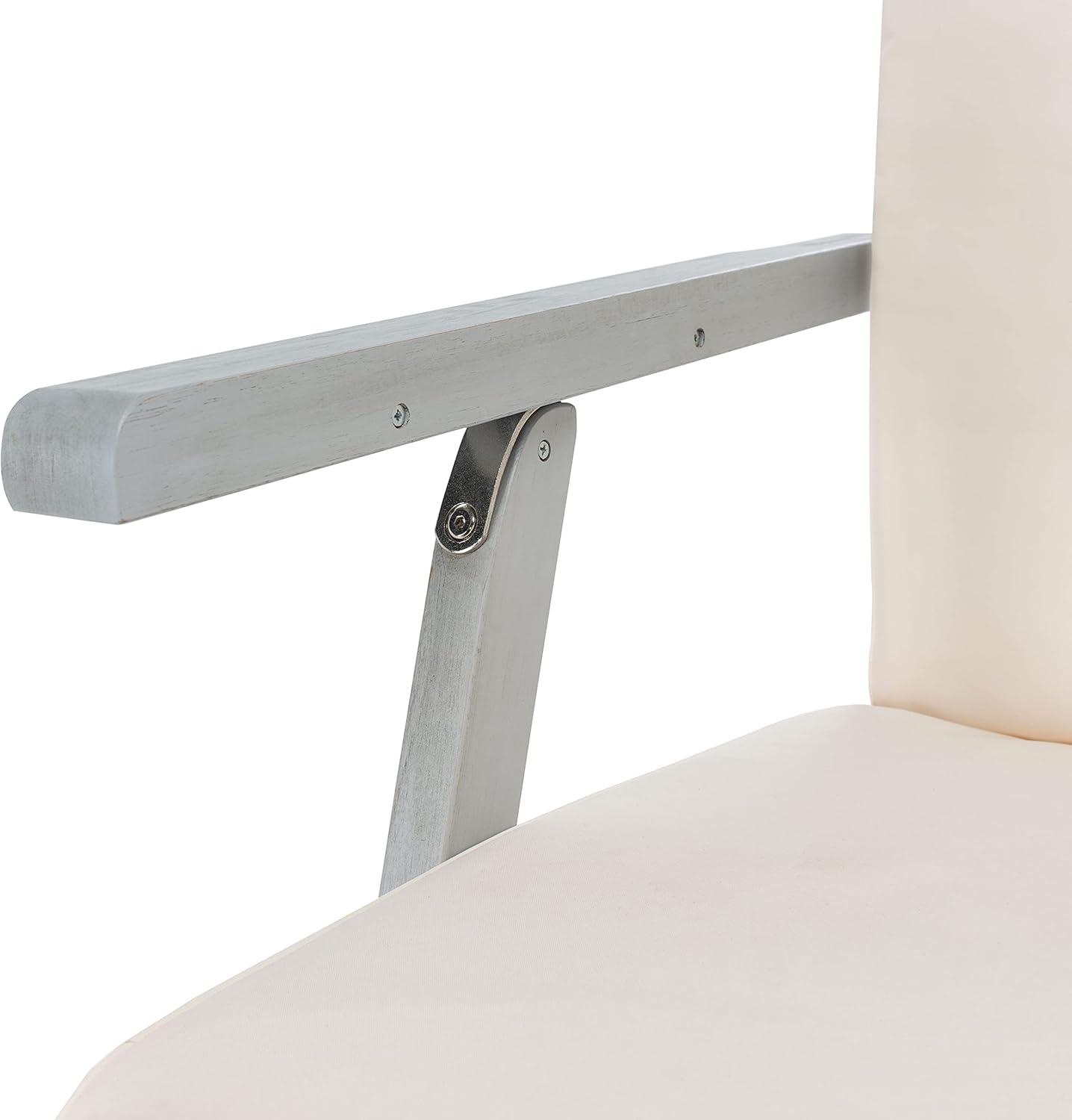 image:imageSAFAVIEH Outdoor Collection Palmdale Grey Solid WoodNavy Cushion Chaise Lounge Chair PAT7015BGreyBeige