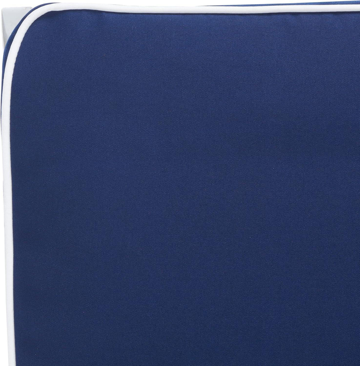 image:imageSAFAVIEH Outdoor Collection Palmdale Grey Solid WoodNavy Cushion Chaise Lounge Chair PAT7015BGreyNavy