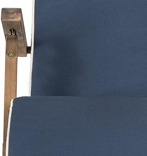 image:imageSAFAVIEH Outdoor Collection Palmdale Grey Solid WoodNavy Cushion Chaise Lounge Chair PAT7015BNaturalNavy