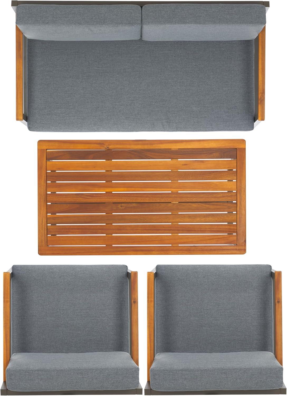 image:imageSAFAVIEH Outdoor Collection Randolph GreyGrey 4Piece Conversation Patio SetGreyGrey