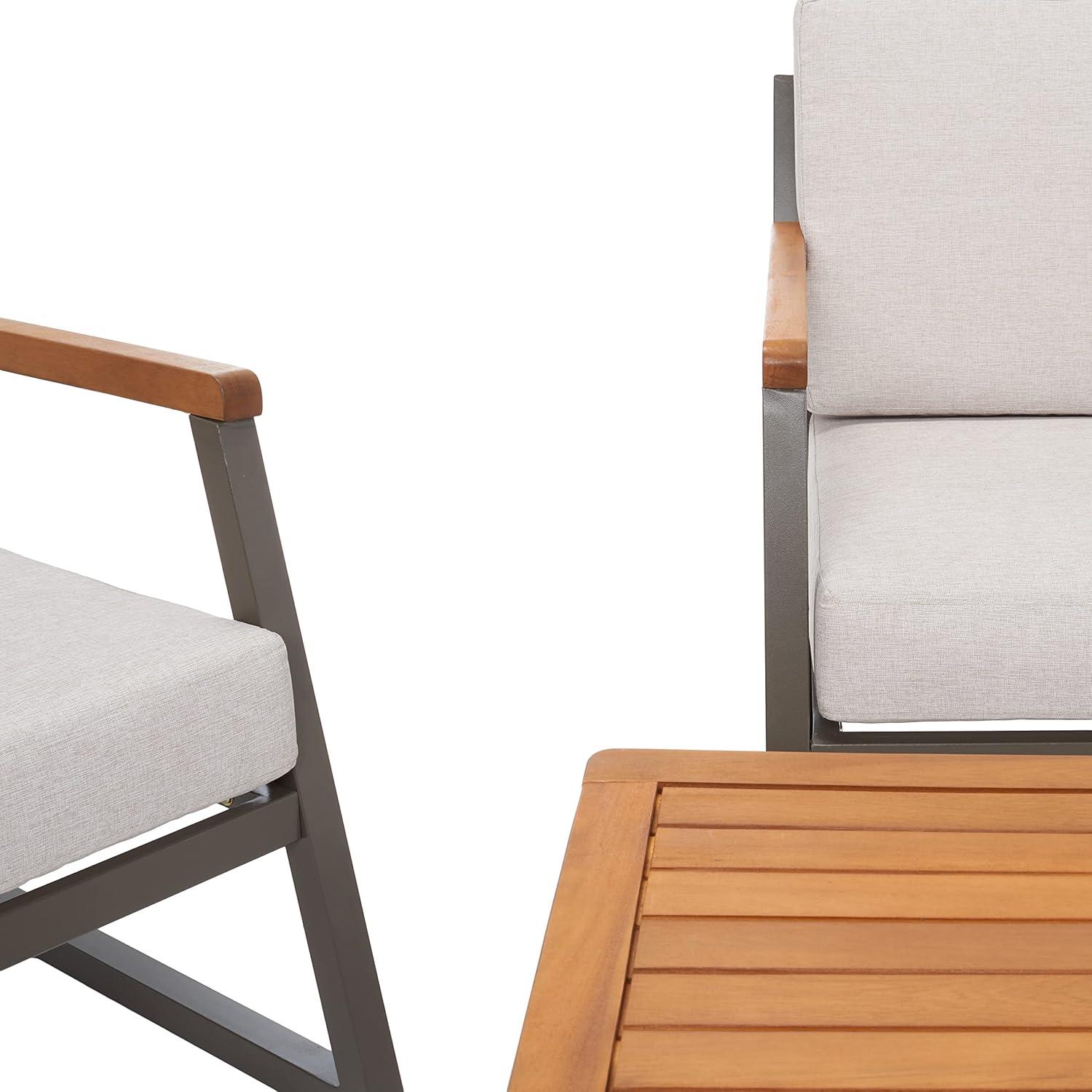 image:imageSAFAVIEH Outdoor Collection Randolph GreyGrey 4Piece Conversation Patio SetGreyLight Grey