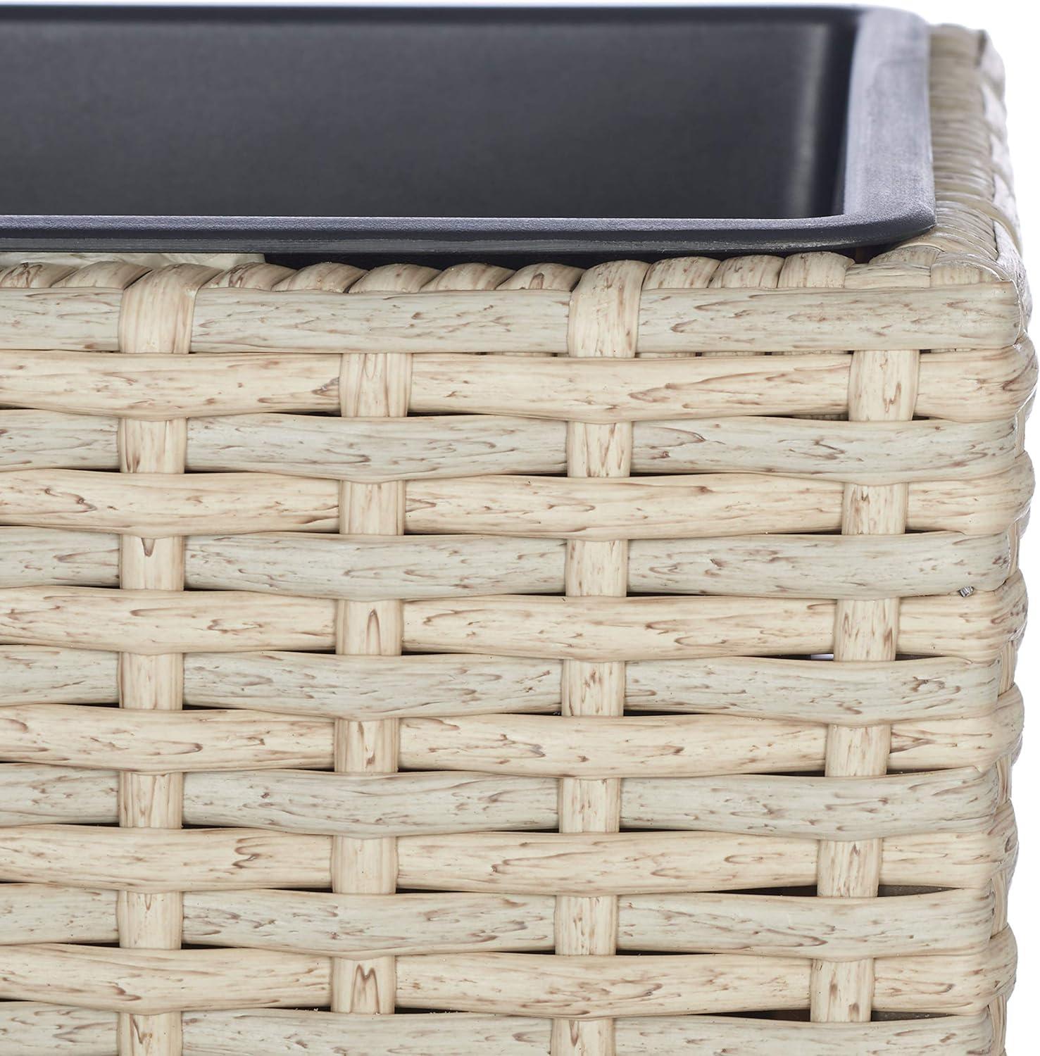 image:imageSAFAVIEH Outdoor Collection Rita Natural Woven Rectangular Flower RackBeige