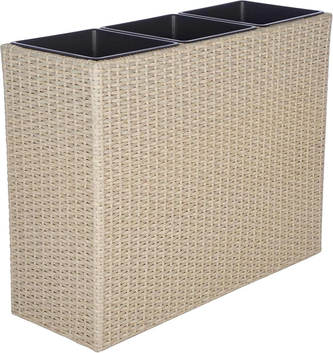 image:imageSAFAVIEH Outdoor Collection Rita Natural Woven Rectangular Flower RackBeige