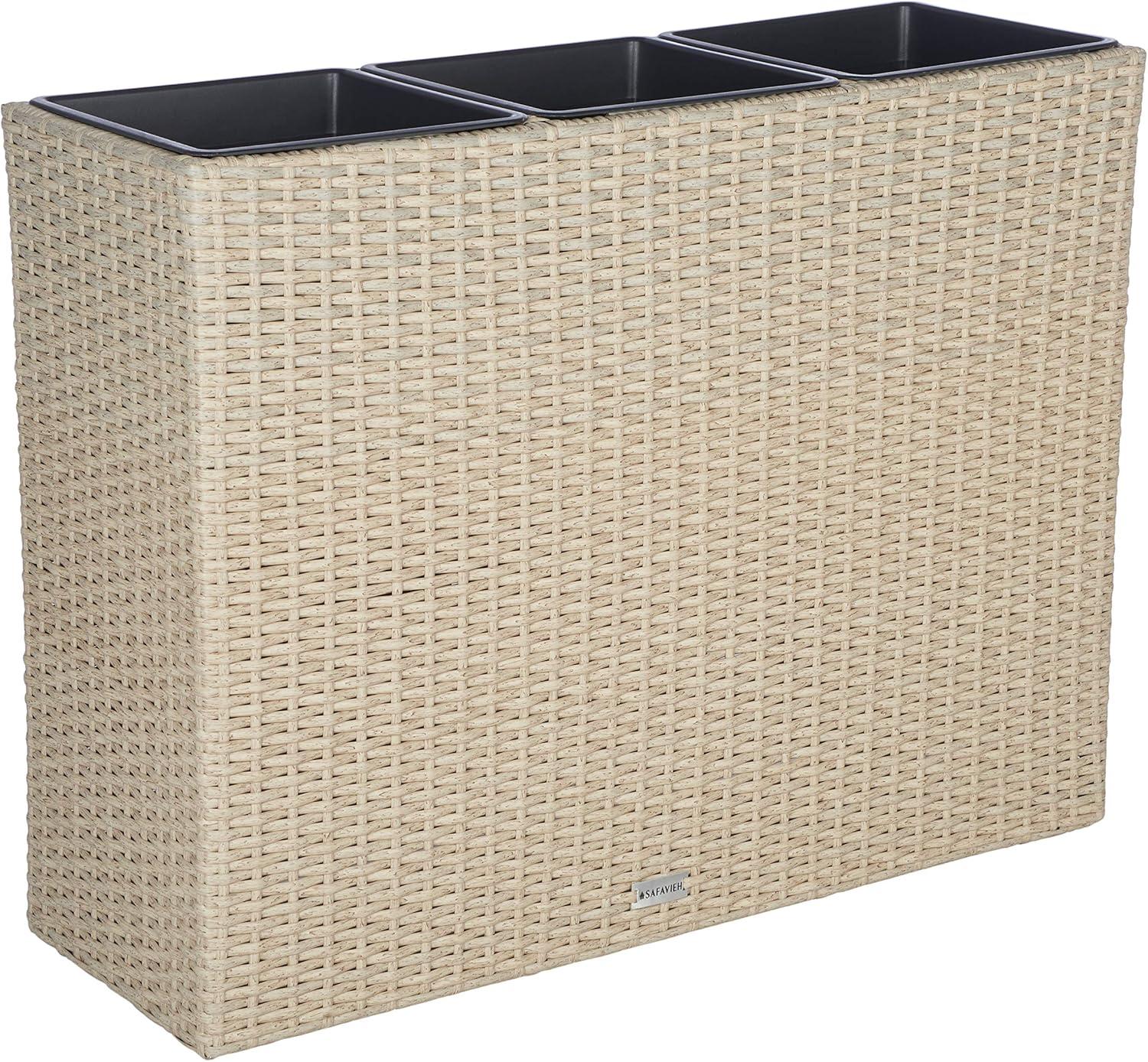 image:imageSAFAVIEH Outdoor Collection Rita Natural Woven Rectangular Flower RackBeige