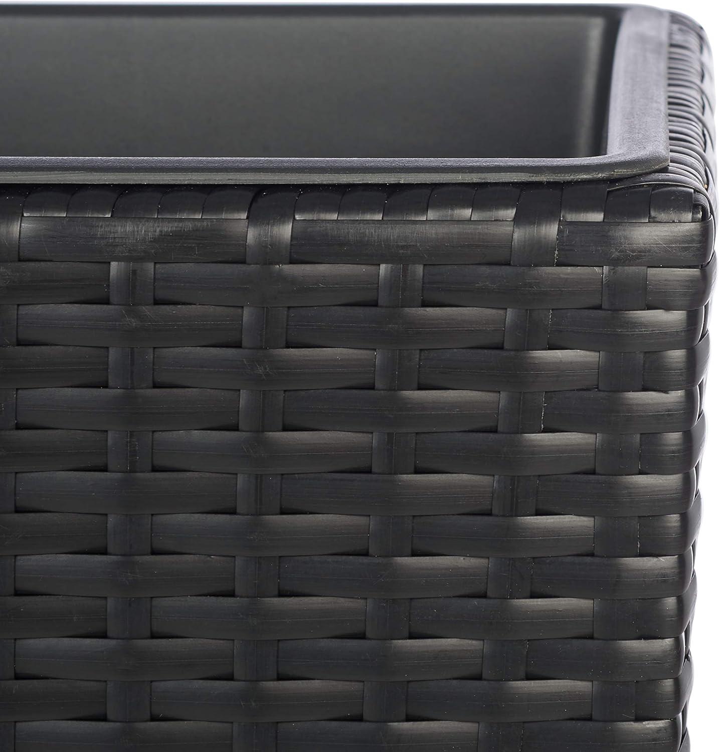 image:imageSAFAVIEH Outdoor Collection Rita Natural Woven Rectangular Flower RackBlack