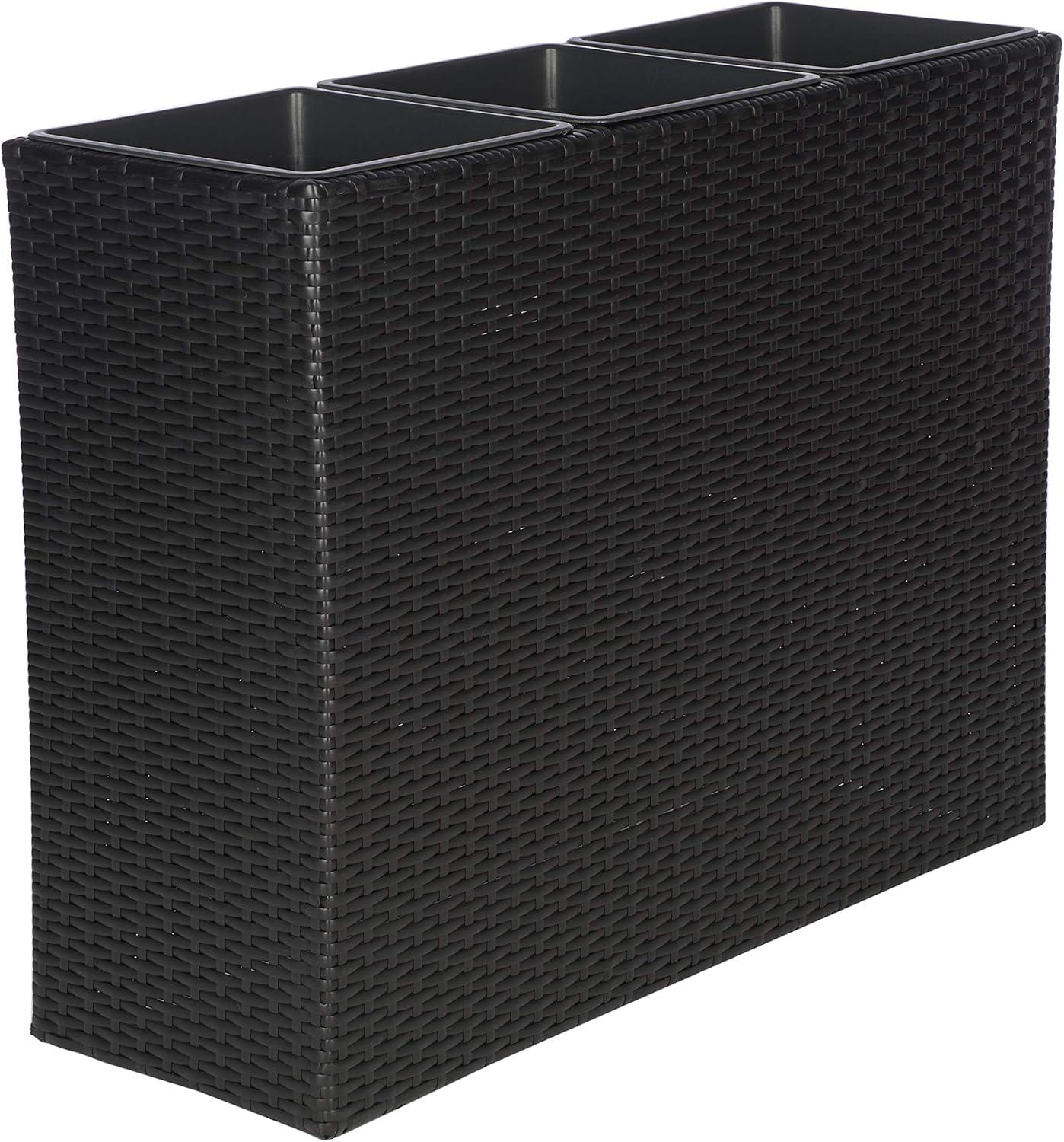 image:imageSAFAVIEH Outdoor Collection Rita Natural Woven Rectangular Flower RackBlack