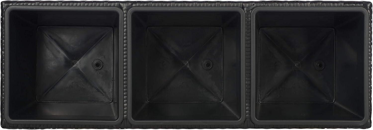 image:imageSAFAVIEH Outdoor Collection Rita Natural Woven Rectangular Flower RackBlack
