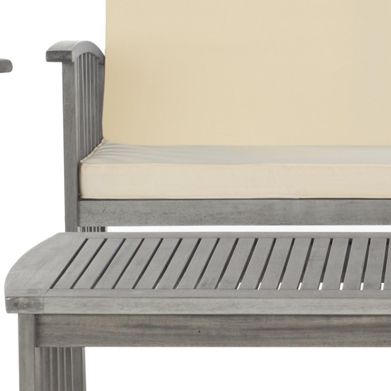 image:imageSAFAVIEH Outdoor Collection Rocklin Natural Green Cushion 4Piece Conversation Patio SetGreywashBeige