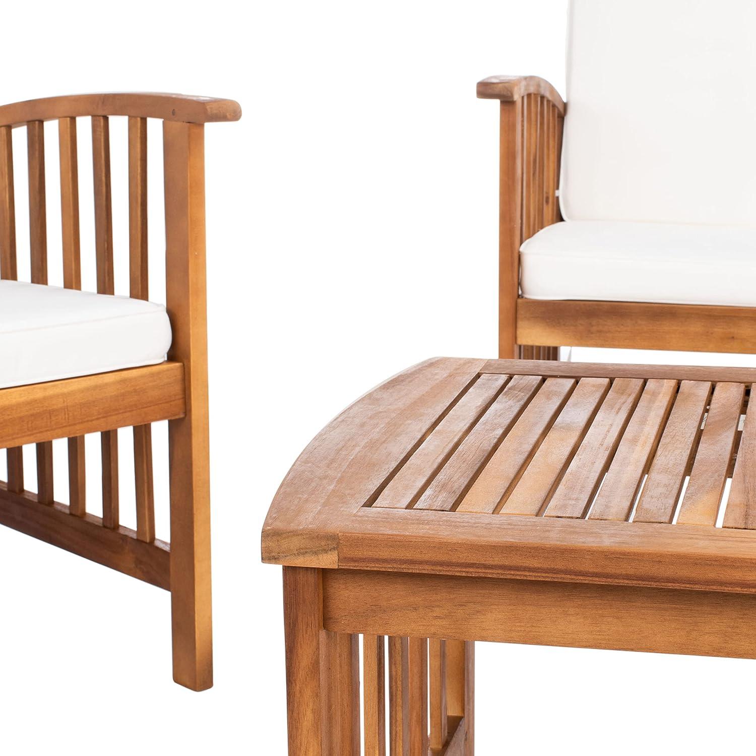 image:imageSAFAVIEH Outdoor Collection Rocklin Natural Green Cushion 4Piece Conversation Patio SetNaturalBeige