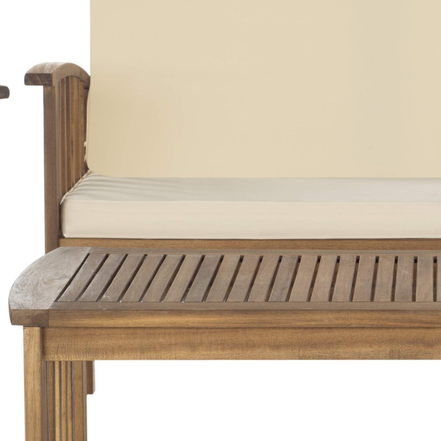 image:imageSAFAVIEH Outdoor Collection Rocklin Natural Green Cushion 4Piece Conversation Patio SetNaturalBeige