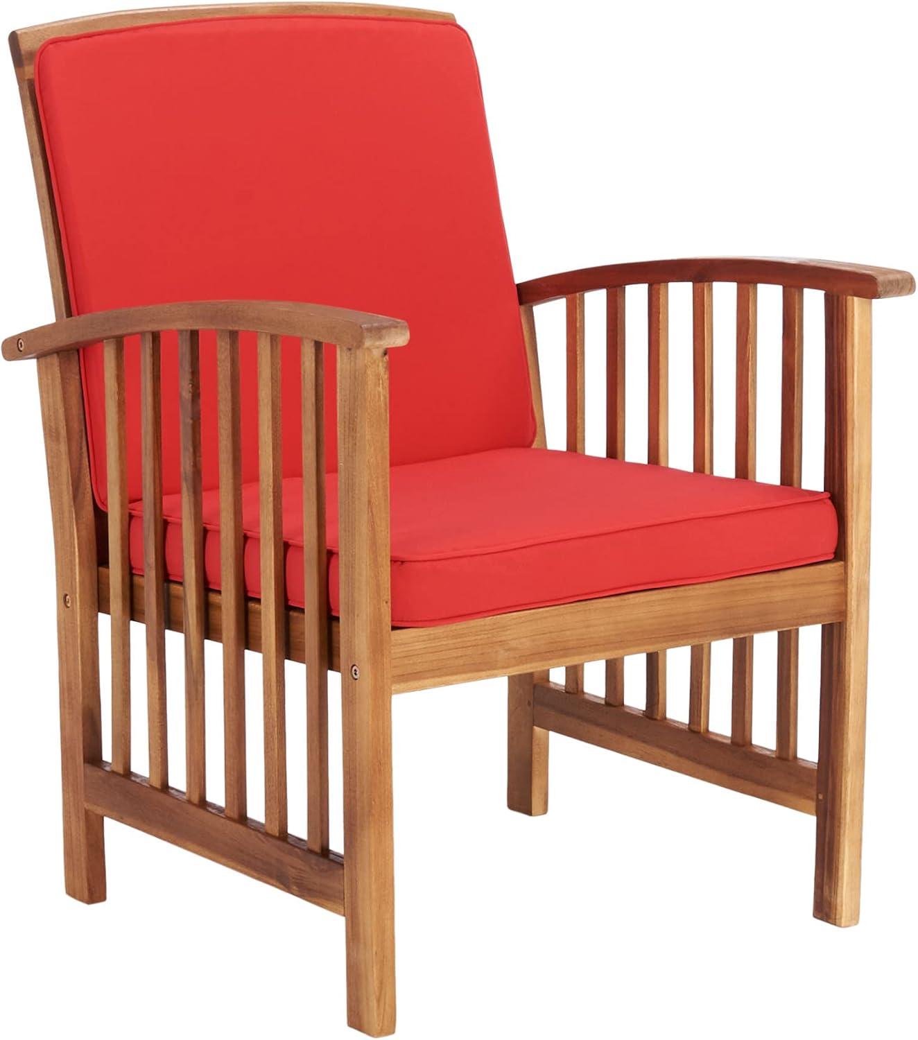 image:imageSAFAVIEH Outdoor Collection Rocklin Natural Green Cushion 4Piece Conversation Patio SetNaturalRed