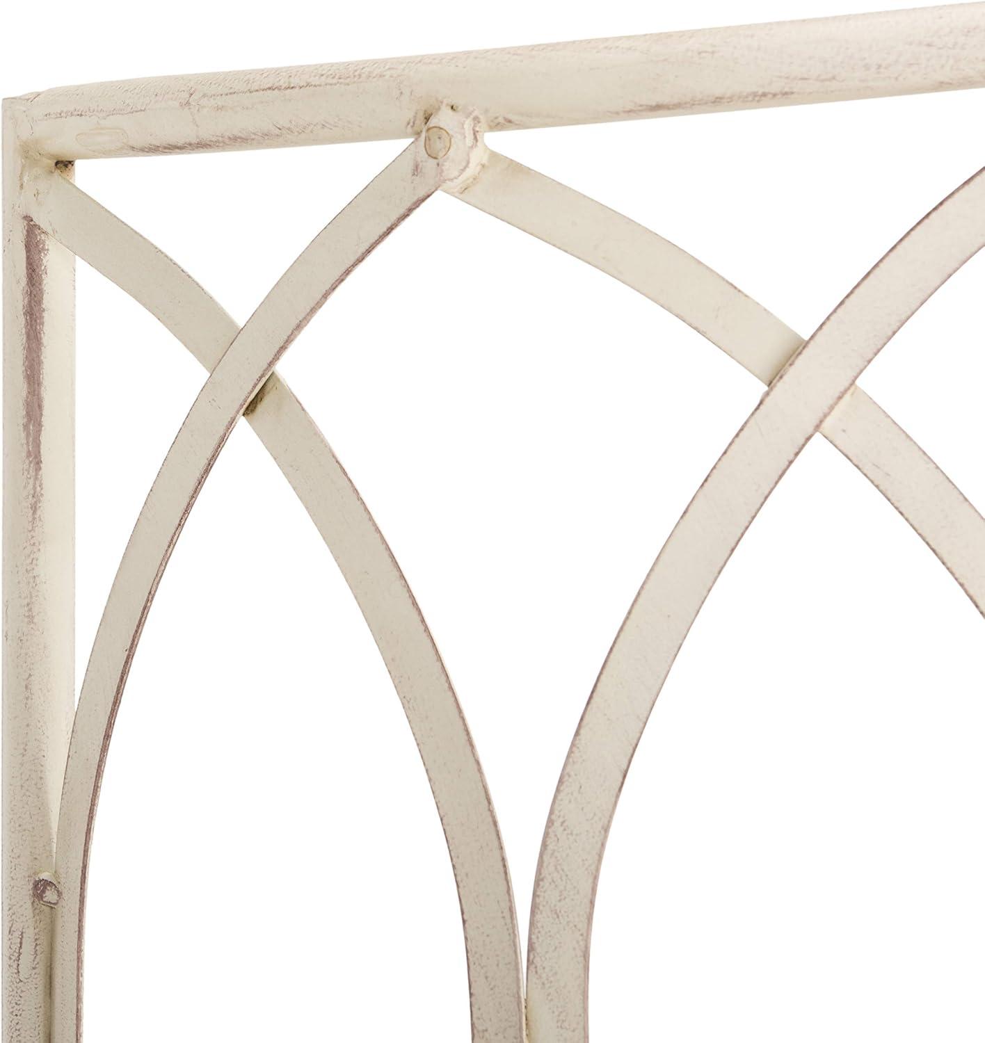 image:imageSAFAVIEH Outdoor Furniture Collection Abia Antique Blue Distressed Wrought Iron 50Inch Curved Tree Bench Garden amp Patio Seating PAT5018CDistressed White