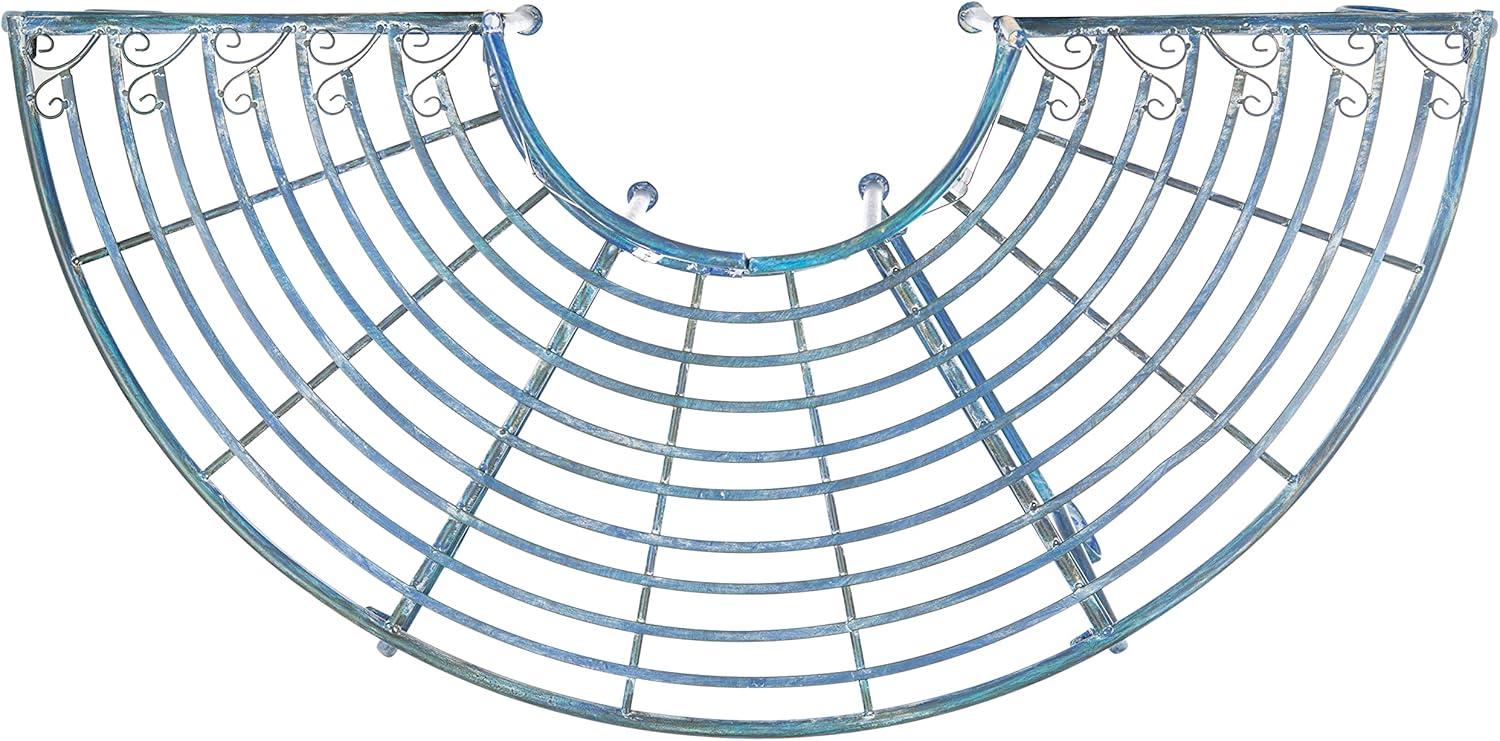 image:imageSAFAVIEH Outdoor Furniture Collection Abia Antique Blue Distressed Wrought Iron 50Inch Curved Tree Bench Garden amp Patio Seating PAT5018CMossy Blue
