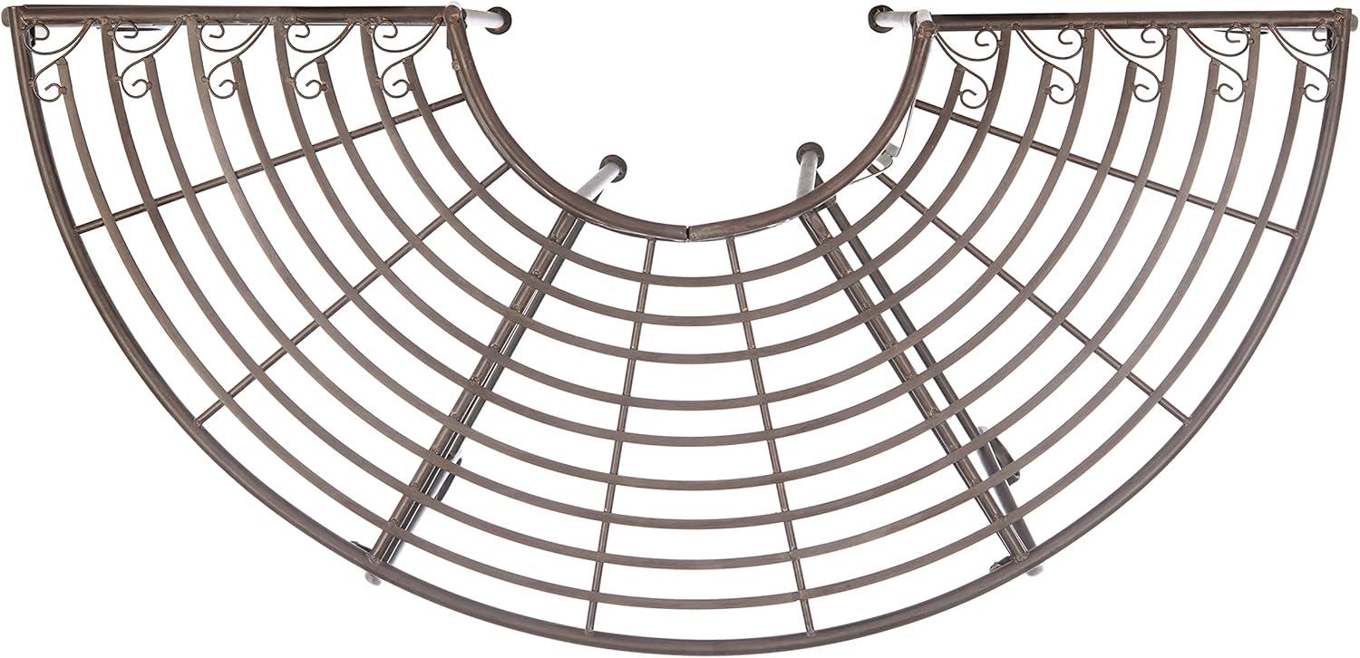 image:imageSAFAVIEH Outdoor Furniture Collection Abia Antique Blue Distressed Wrought Iron 50Inch Curved Tree Bench Garden amp Patio Seating PAT5018CRustic Brown
