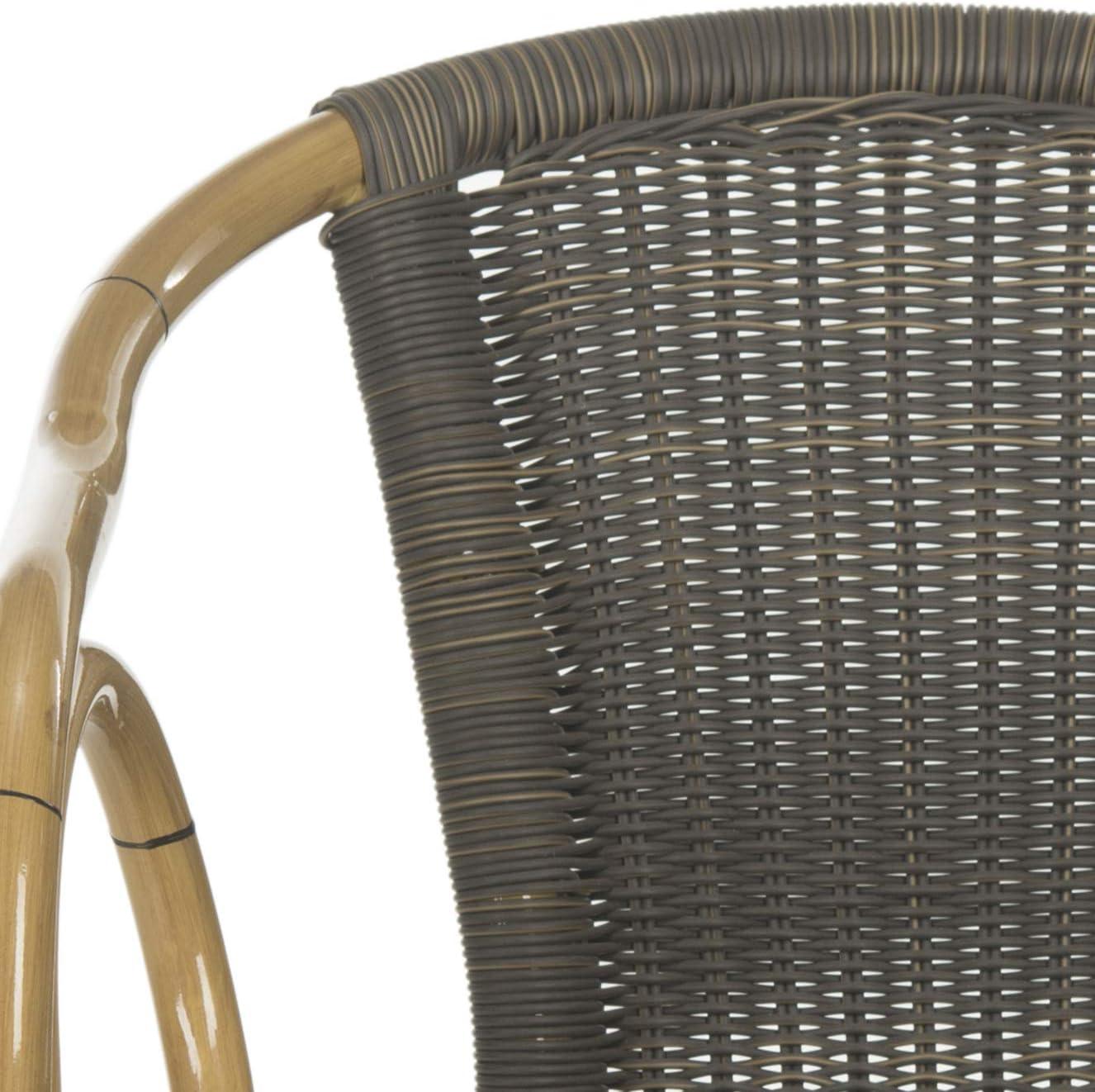 image:imageSAFAVIEH Outdoor Living Collection Dagny Wicker Arm ChairsChocolate
