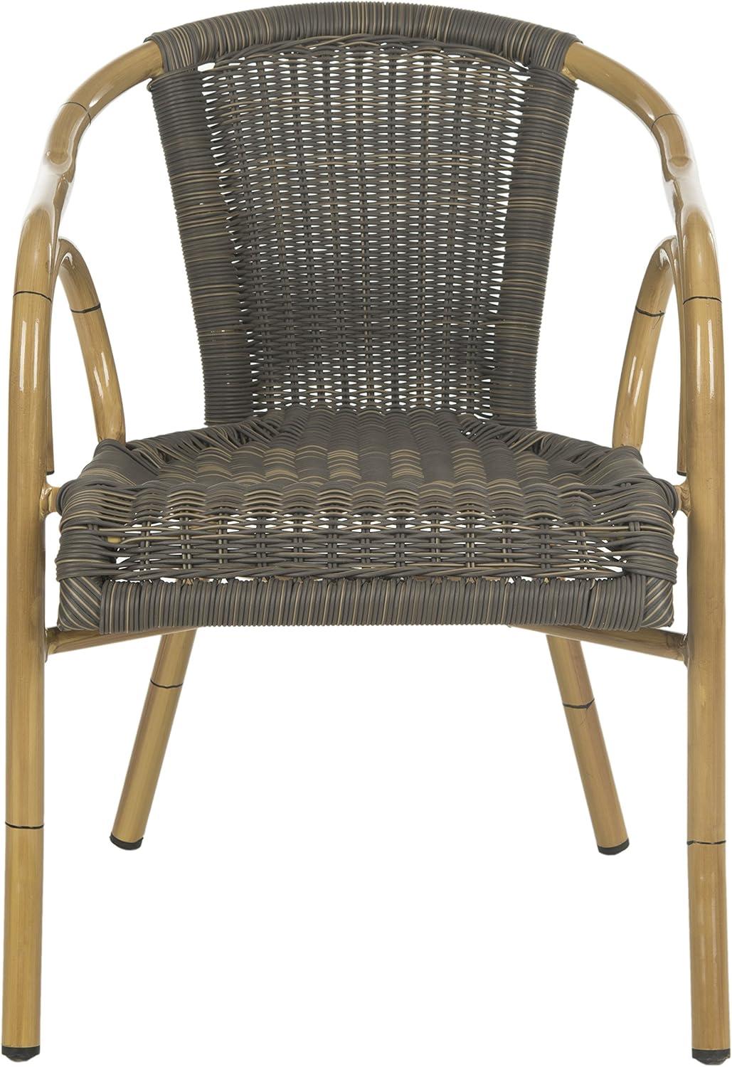 image:imageSAFAVIEH Outdoor Living Collection Dagny Wicker Arm ChairsChocolate