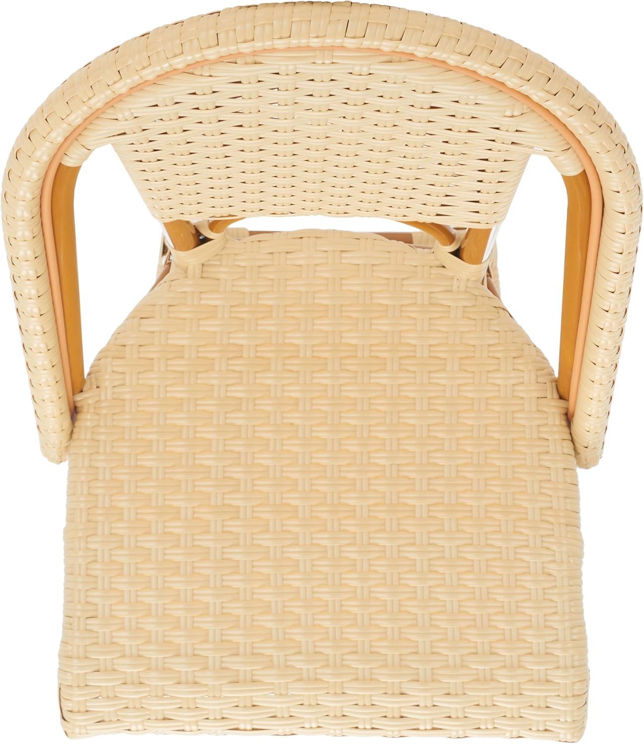 image:imageSAFAVIEH Outdoor Patio Furniture California Navy amp White Faux Wicker 25inch Seat Height Counter Stool Fully AssembledNatural