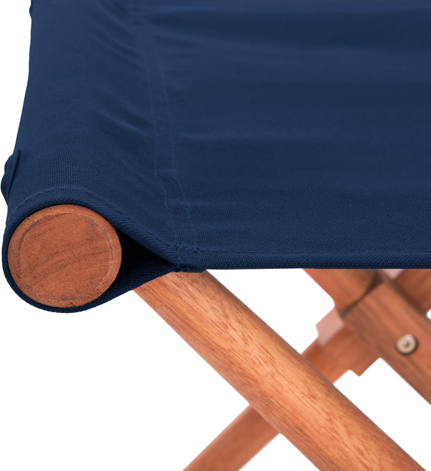 image:imageSAFAVIEH Outdoor Patio Furniture Collection Breanne Natural amp Navy Striped Outdoor Stool Set of 2 Solid Wood Folding Accent Seating PAT7053CSET2Natural Navy