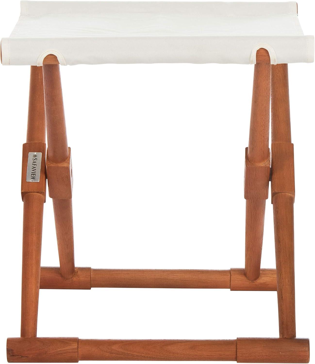 image:imageSAFAVIEH Outdoor Patio Furniture Collection Breanne Natural amp Navy Striped Outdoor Stool Set of 2 Solid Wood Folding Accent Seating PAT7053CSET2Natural Beige