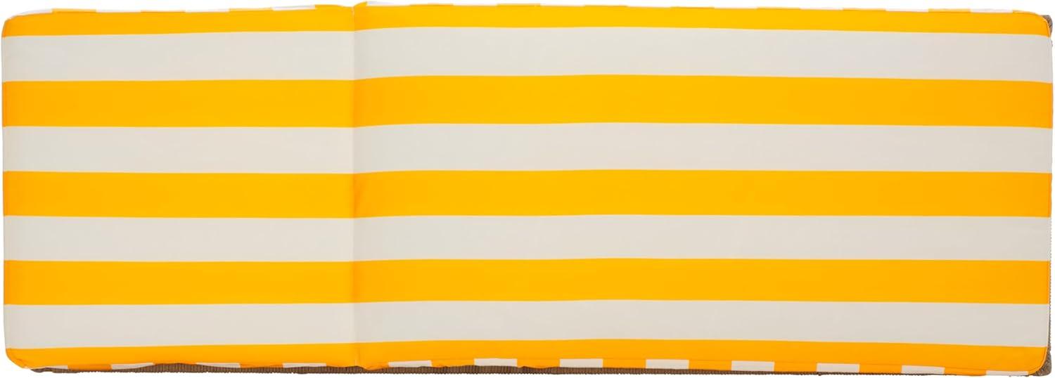 image:imageSAFAVIEH Outdoor Patio Furniture Collection Callan Heather Tan Rope amp White Cushion Lounger Fully Assembled Outdoor Chaise Modern LowProfile Design PAT7547AHeather TanYellow Stripe