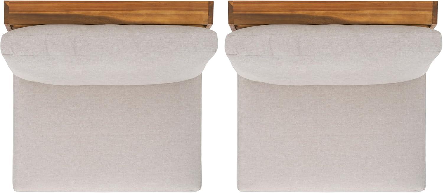 image:imageSAFAVIEH Outdoor Patio Furniture Collection Dune Lounge Chair Set of 2 Solid Wood Outdoor Seating with Light Grey Cushions Modern Relaxed Design PAT7328BSET2NaturalLight Grey