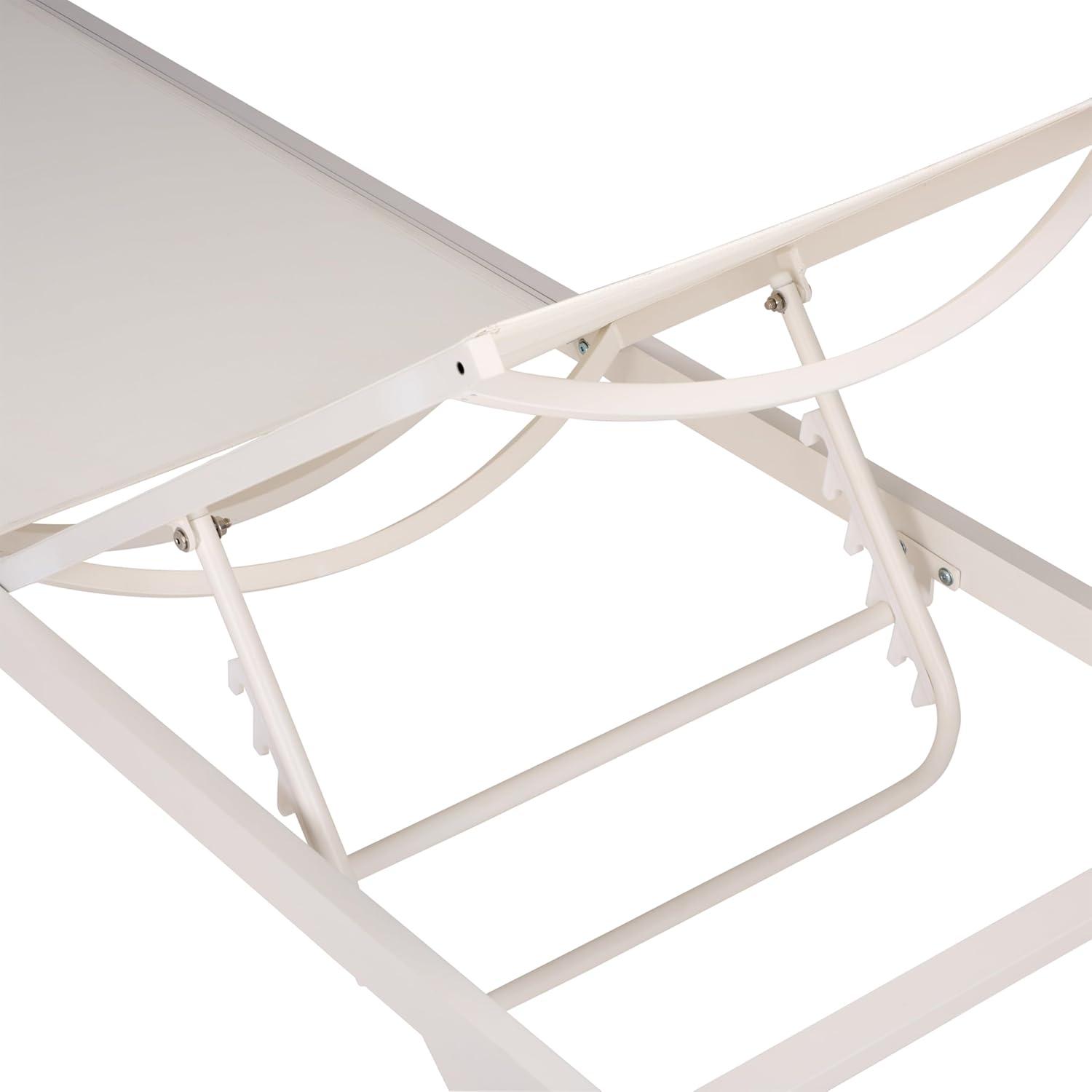 image:imageSAFAVIEH Outdoor Patio Furniture Collection Jordan White amp White Aluminum Lounger Adjustable Modern Outdoor Reclining Chaise PAT7560BWhiteWhite