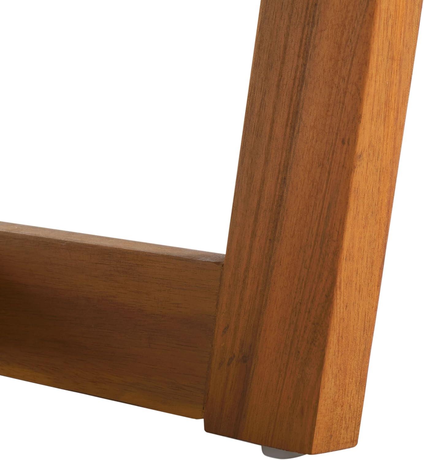 image:imageSAFAVIEH Outdoor Patio Furniture Collection Lynn Natural Brown Slatted Top Solid Wood Coffee Table PAT7330A