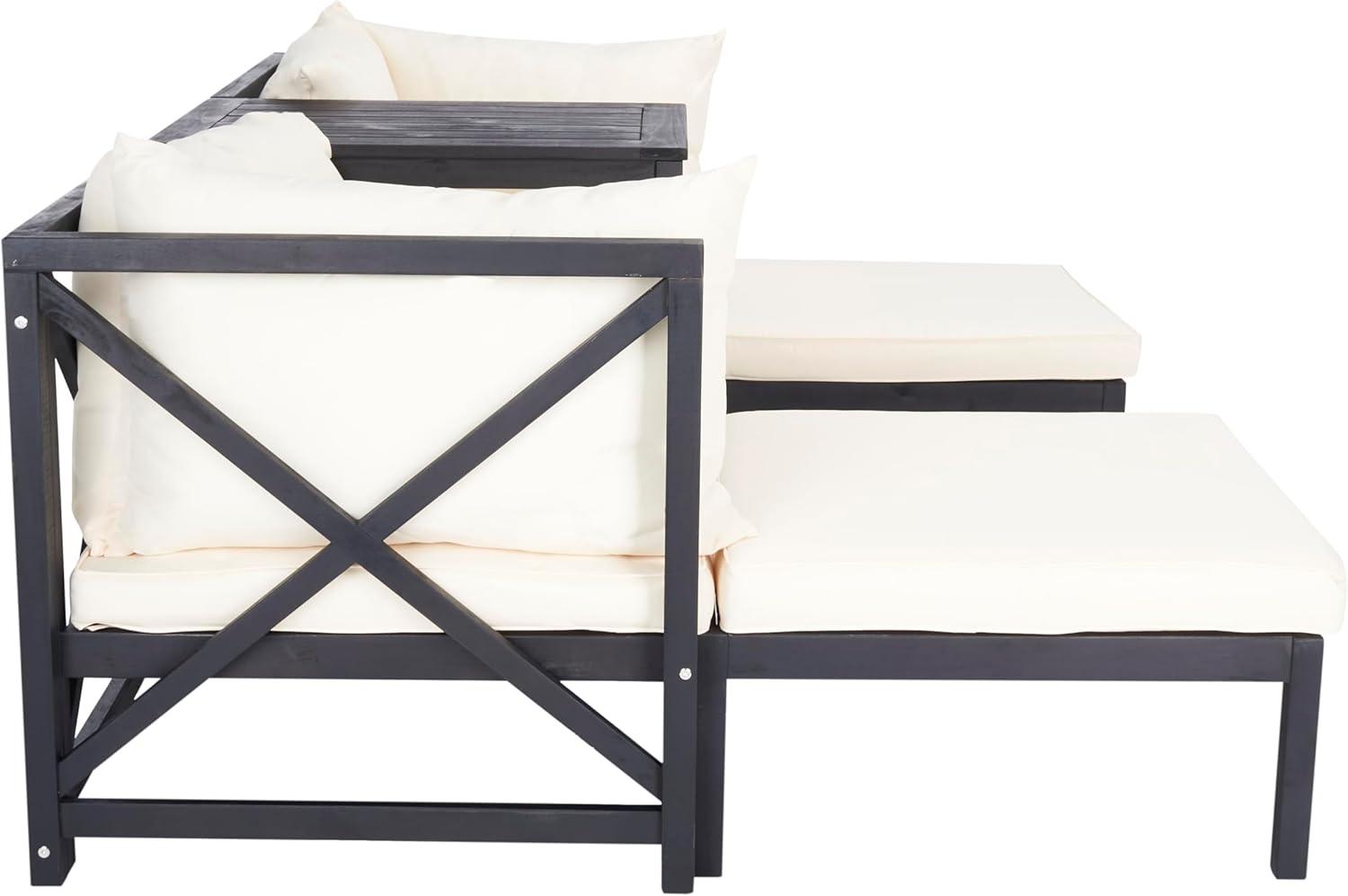 image:imageSAFAVIEH PAT6762A Outdoor Collection Ronson 5Piece Dining SetDark Slate GrayBeige