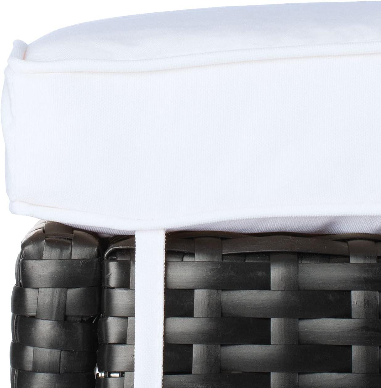 image:imageSAFAVIEH PAT7502A Outdoor Collection Horus Black and Beige Cushions 7Piece Dining SetBlackBeige