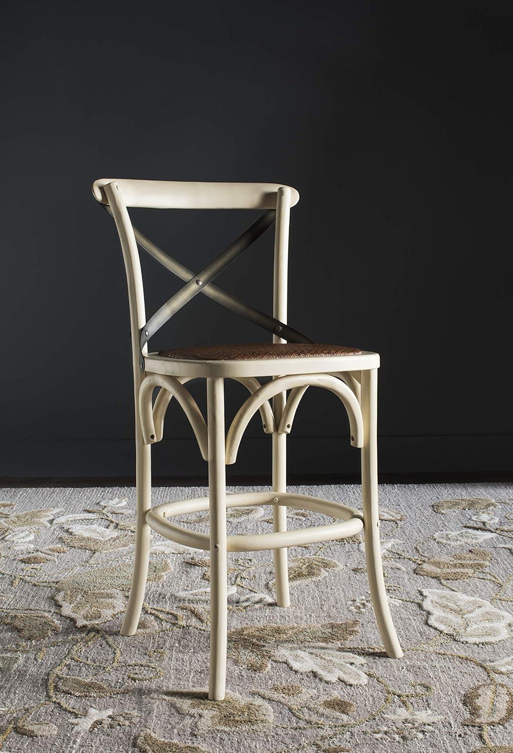 image:imageSafavieh American Homes Collection Eleanor Ivory 307inch Counter StoolAntique White