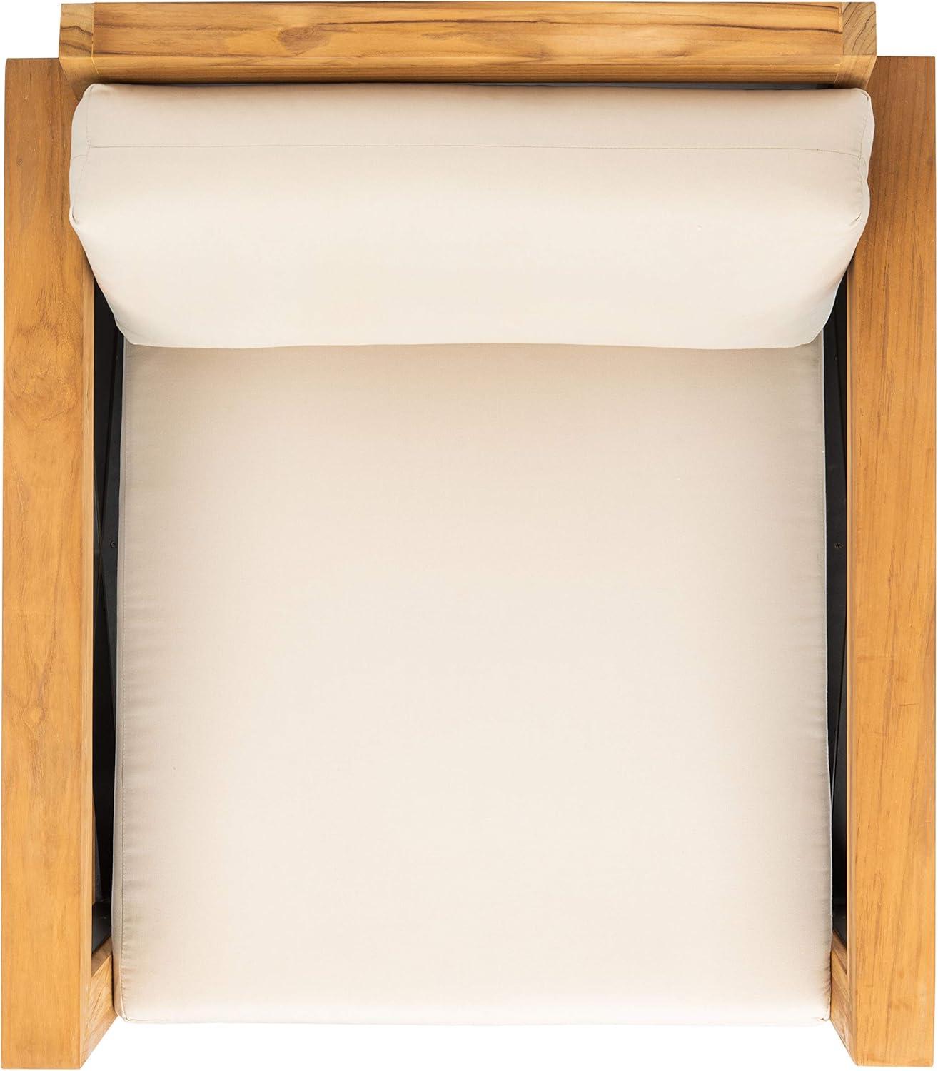 image:imageSafavieh CPT1009A Couture Curacao Brazilian Teak Outdoor Patio Club Chair NaturalWhite
