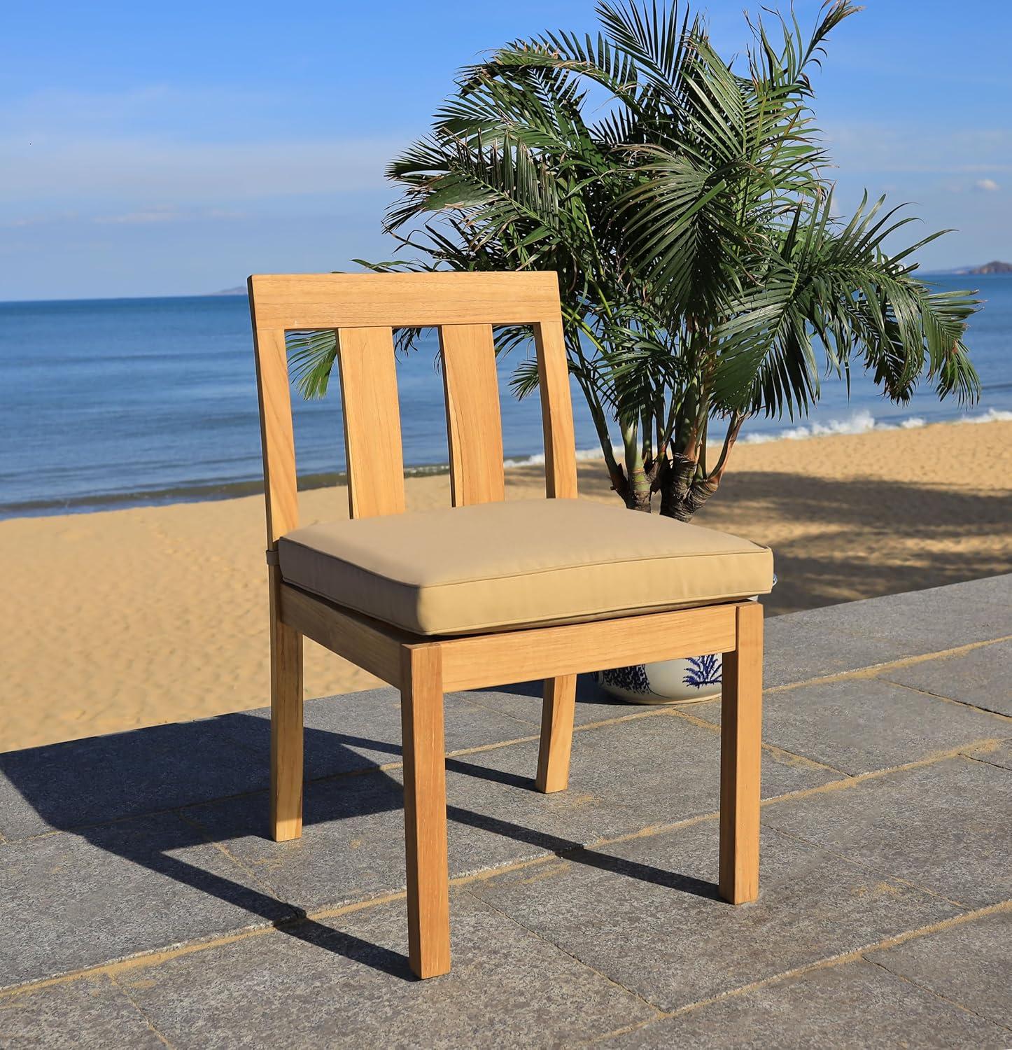 image:imageSafavieh Couture Patio Montford Natural Teak Dining Chair Set of 2NaturalBrown