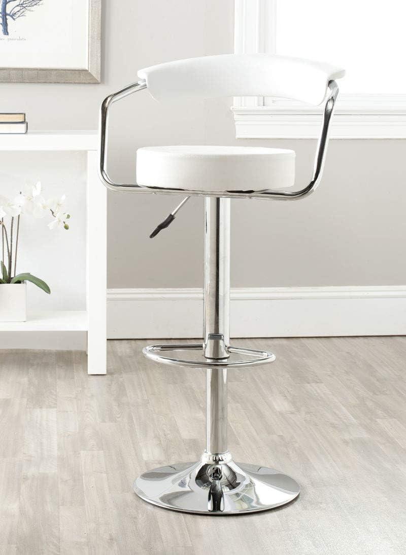 image:imageSafavieh Home Collection Angus White Adjustable Swivel Gas Lift 252315inch Bar StoolWhite