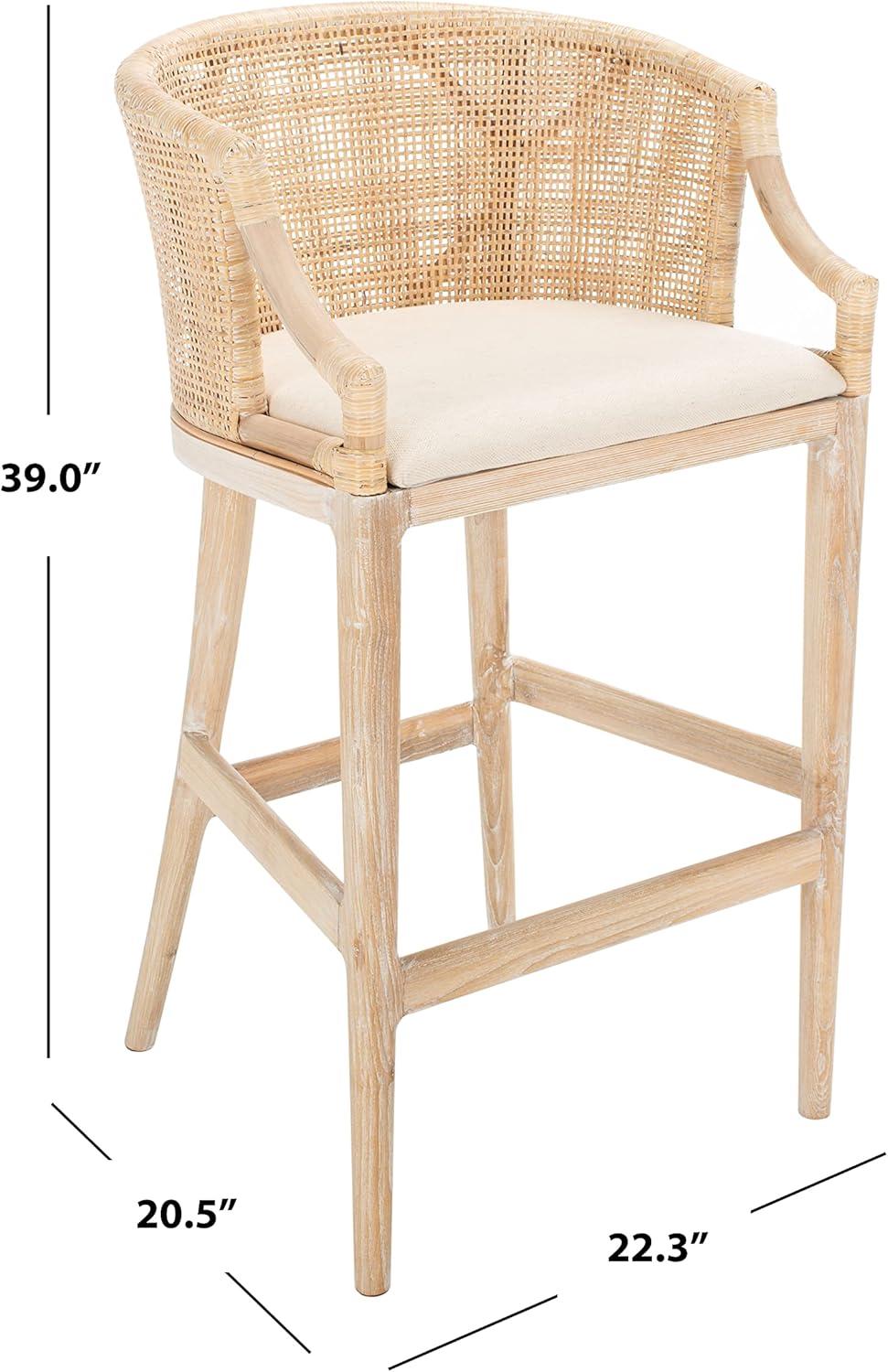image:imageSafavieh Home Collection Brando Brown 28inch Bar StoolNaturalWhite Washed